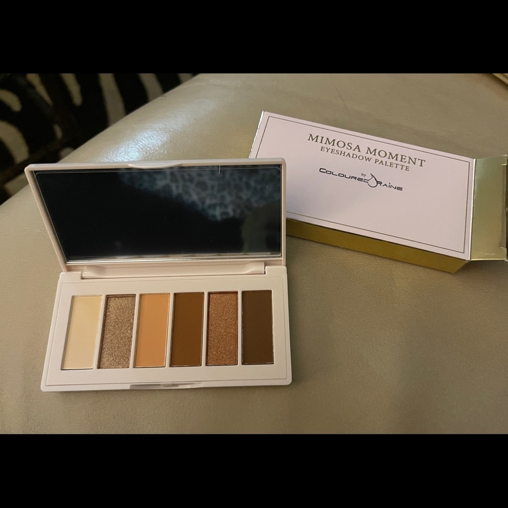 COLOURED RAINE Mimosa Moment Eyeshadow Palette Neutral Shades Full Sz 7.2 g BNIB